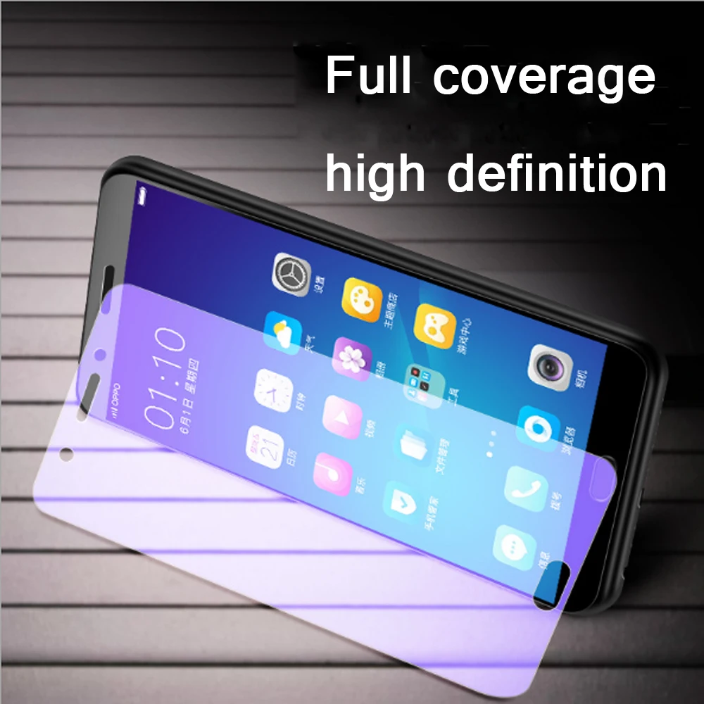 100 шт много протектор экрана для OPPO R15 R17 закаленное стекло анти синий фиолетовый
