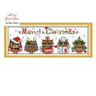 Набор для вышивки крестиком Golden Panno 11CT 14CT, Набор для вышивки крестиком с рождественскими мотивами совы, ручная работа, 923