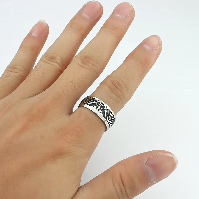 Женские винтажные кольца V65 из титана нержавеющей стали с декоративным узором