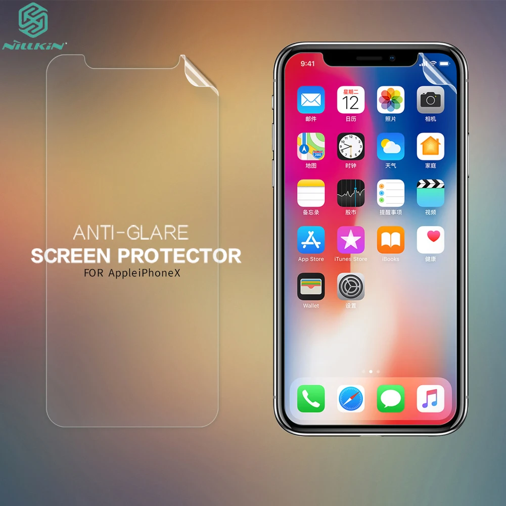 

Nillkin For iPhone X Anti-glare Screen Protector Matte Anti-fingerprint Protective Film Soft PC Matte Film For Apple iPhone X