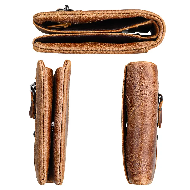 COWHERD Натуральная Воловья кожа мужской короткий кошелек ретро дизайнерский