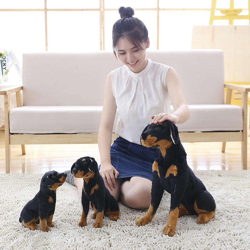 Реалистичная Имитация Черной собаки плюшевая игрушка плюшевое животное милая