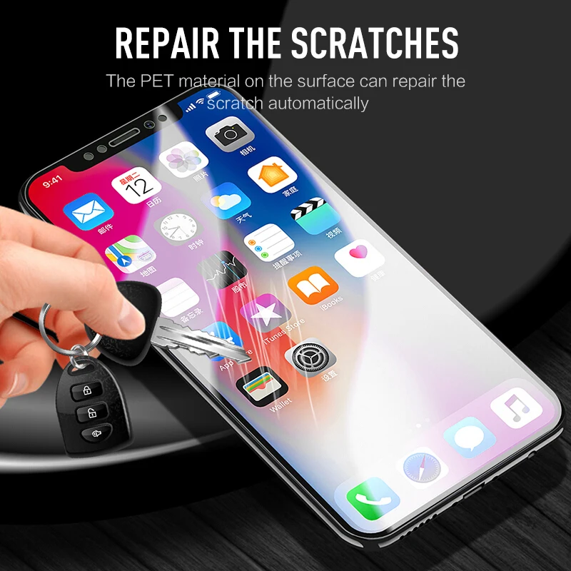 2 шт полное покрытие для iPhone X 8 Plus Гидрогелевая пленка мягкая TPU Защитная пленка для экрана для iPhone 6 6s 7 Plus XS MAX XR(не стекло