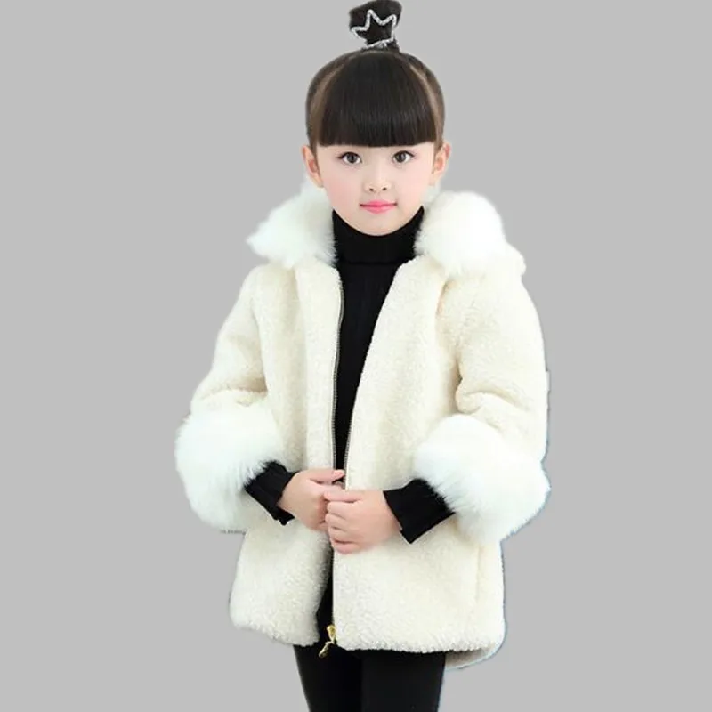 Одежда для девочек коллекция 2019 года осенне-зимнее пальто с искусственным лисьим
