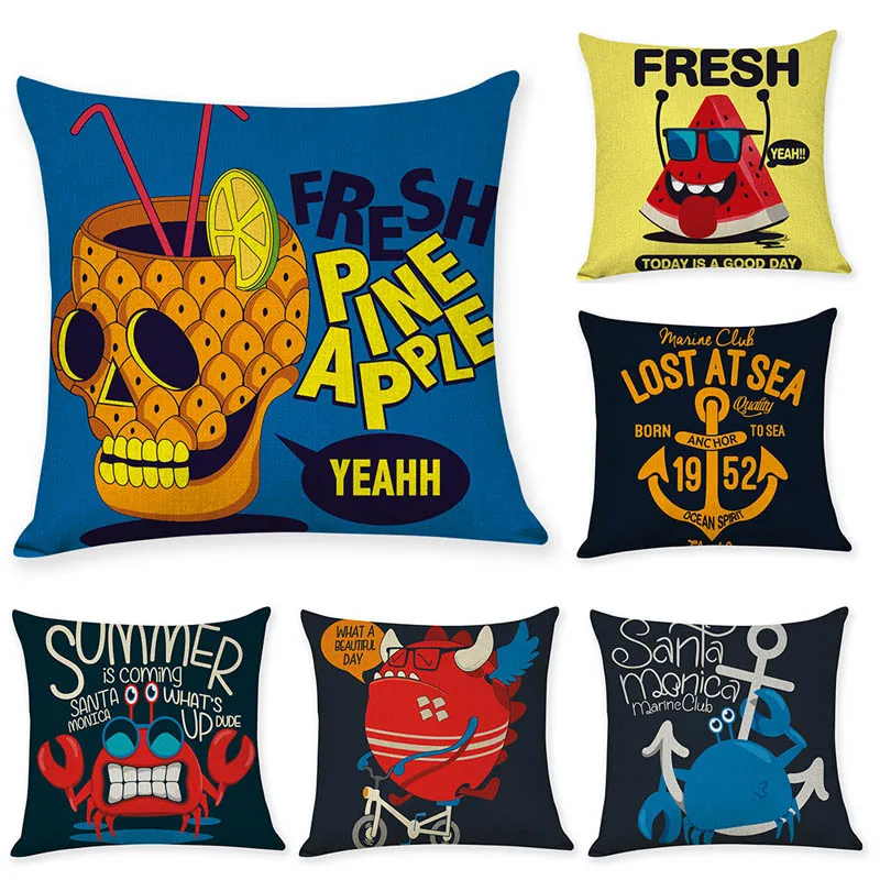 

Fashion new creative North America exaggerated funny cartoon cotton linen pillowcase Car home decoration sofa cushion cover