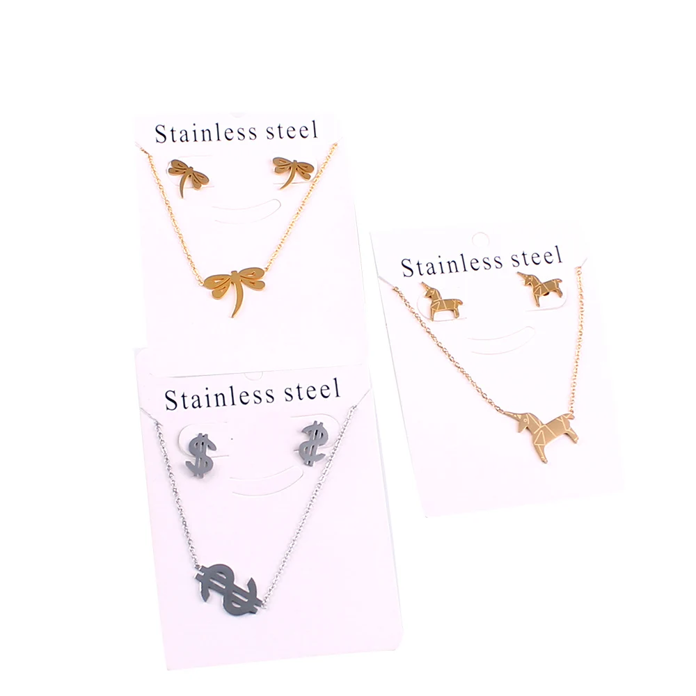 2018 свадебные комплекты ювелирных изделий из нержавеющей стали ювелирные