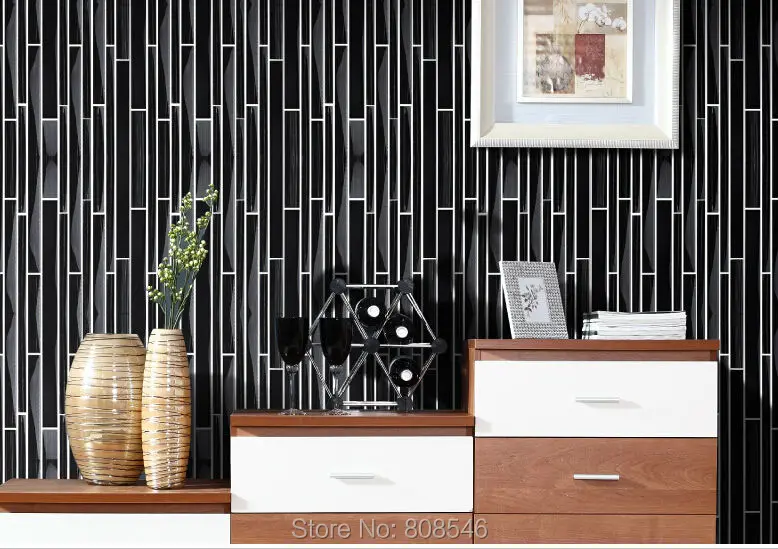 Черная бамбуковая мозаичная плитка из хрустального стекла Расписанная вручную