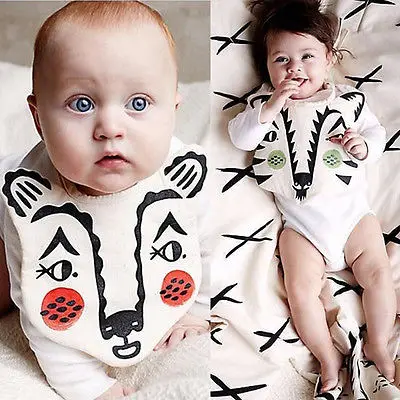 Милый детский нагрудник для кормления новорожденных с изображением животных