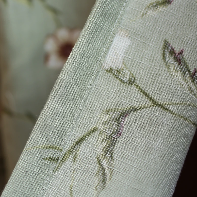 Американский хлопок и лен Половина занавес зеленый цветок с вьющимся стеблем занавеска кухонная дверная занавеска украшение дропшиппинг