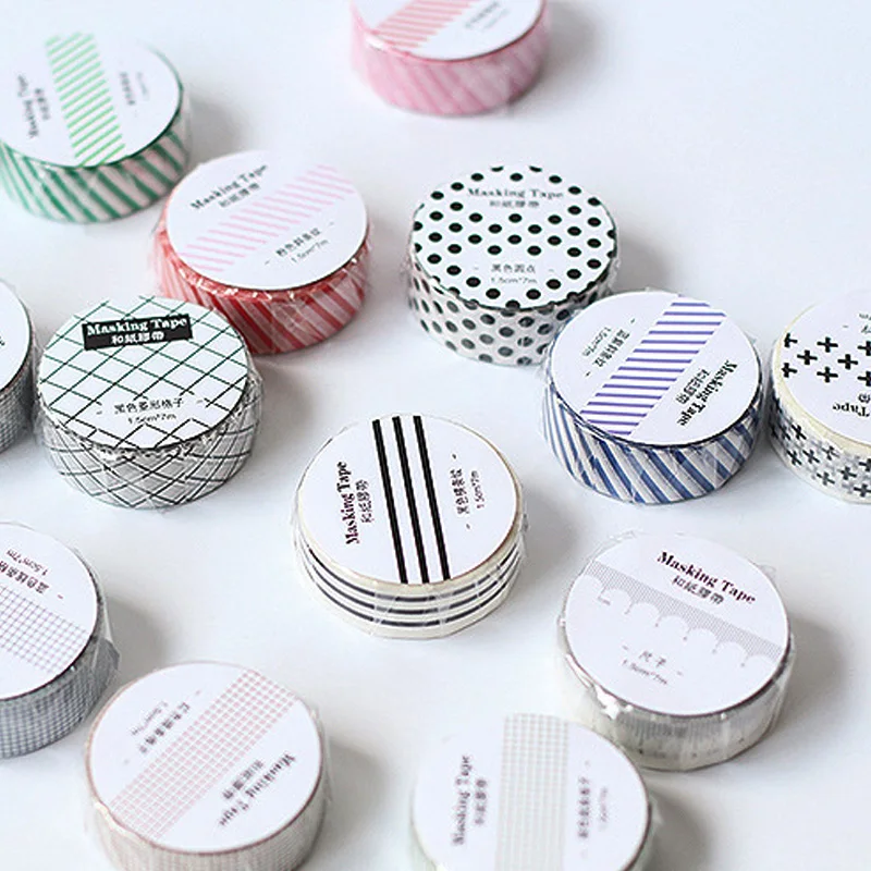 Мультяшная мягкая цветная Бумага васи лента 15 мм * 7 м чистая маскирующая