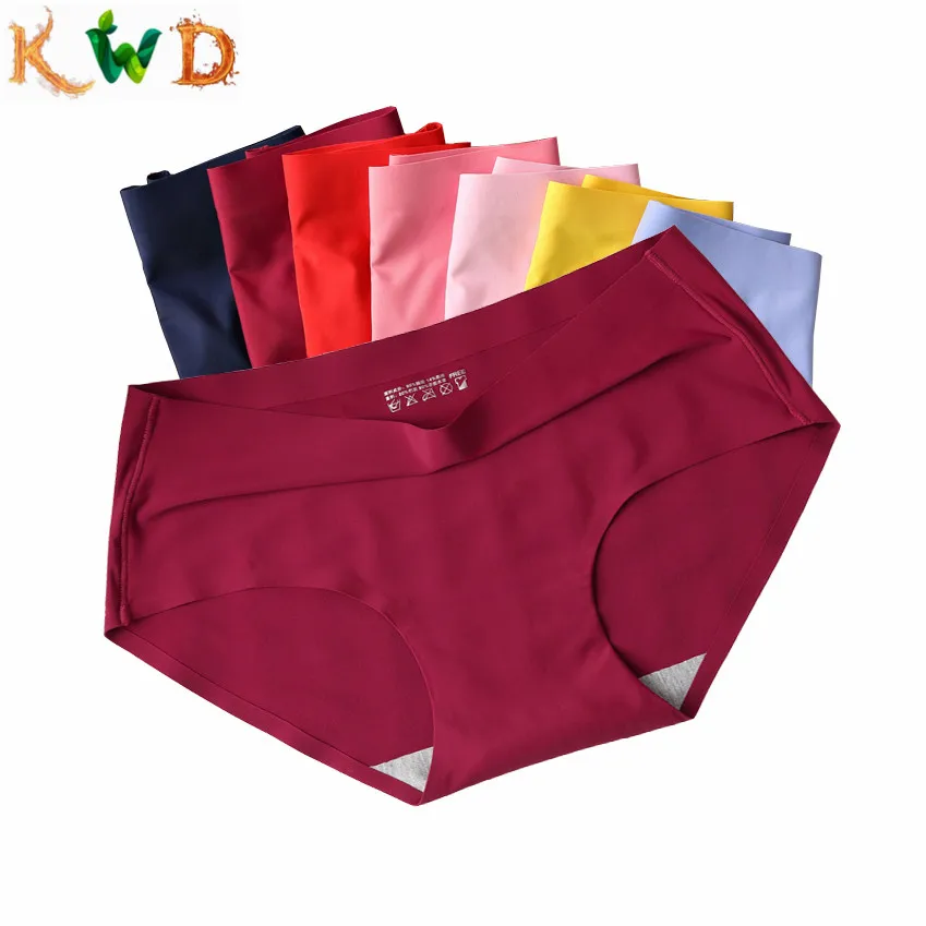 KWD Новые Сексуальные женские бесшовные трусики ледяное шелковое бесшовное белье