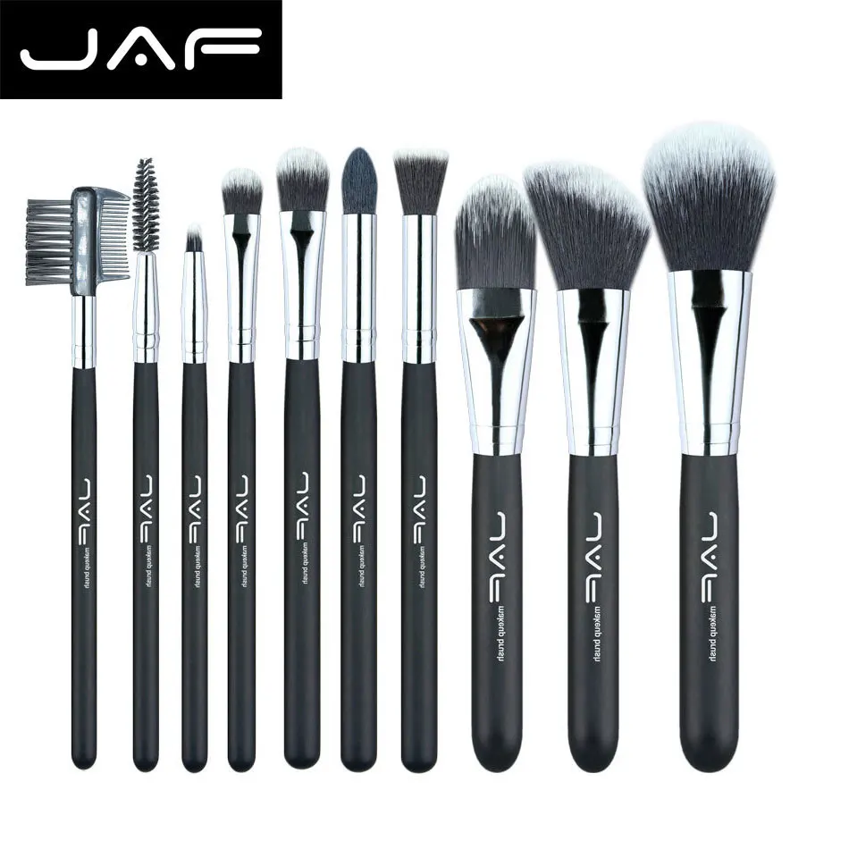 JAF 10 шт., набор косметических кистей для макияжа, профессиональные Мягкие кисти для макияжа из таклонового волокна, набор инструментов для нанесения основы, pincel maquiagem - Handle Color: 10Pcs Brushes