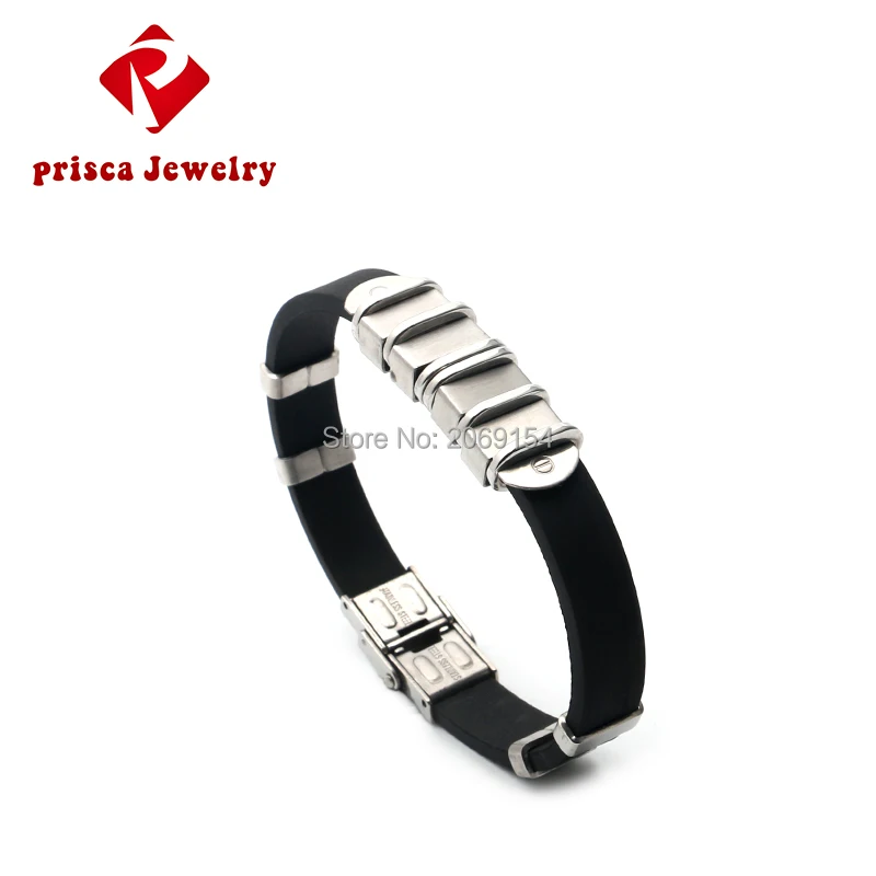 Мужские ювелирные изделия очаровательный браслет Золотое запястье силиконовый