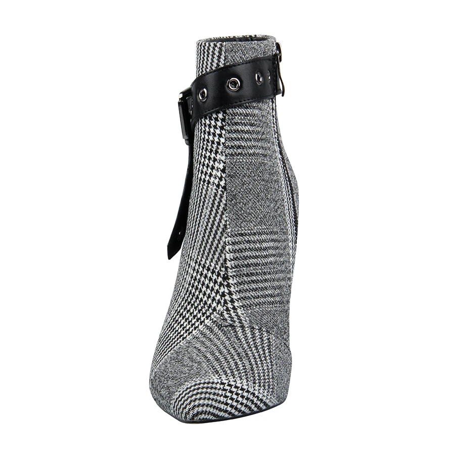 Perixir/женские ботильоны из шерстяной ткани в клетку пикантная женская обувь с