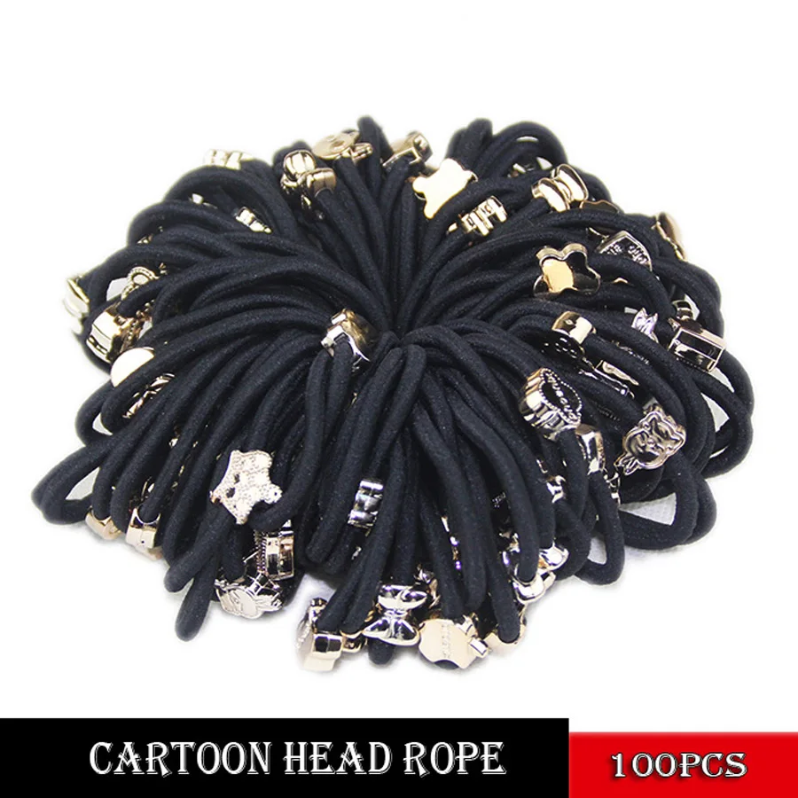 Аксессуары для волос 100 шт. аксессуары резинка повязка на голову Черная веревка