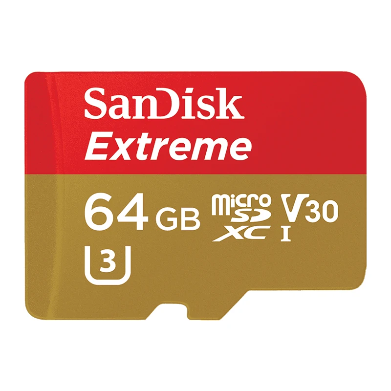 Оригинальные Карты памяти SanDisk Extreme microSD UHS I microSDXC Flash карты Class10 U3 90 МБ/с. 64 ГБ TF C10