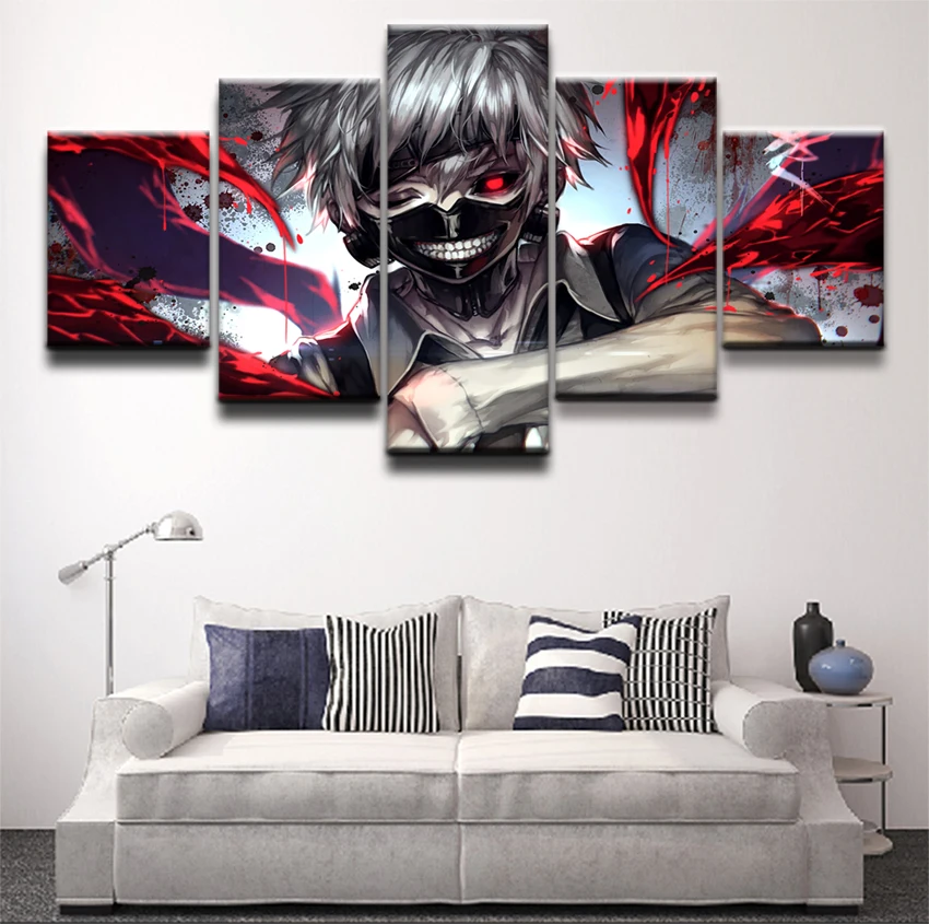 5 шт. настенная живопись Домашний декор для гостиной Токийский Гуль Кен канеки