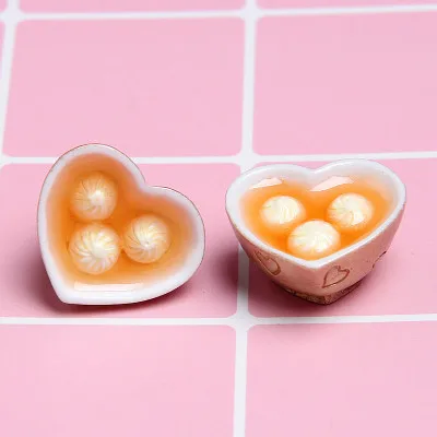 2 шт. каваи мини еда 3D смолы китайский Xiaolongbao пельменей лапша Миниатюрные для кукол аксессуары кухня играть игрушки - Цвет: 15