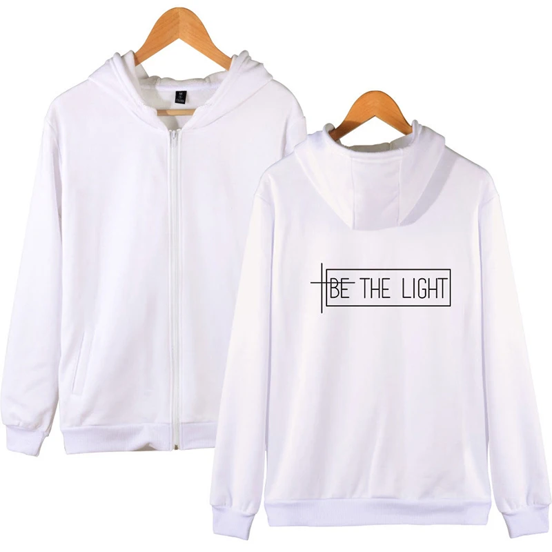 Новая мода быть светильник мужские и женские толстовки с капюшоном на молнии