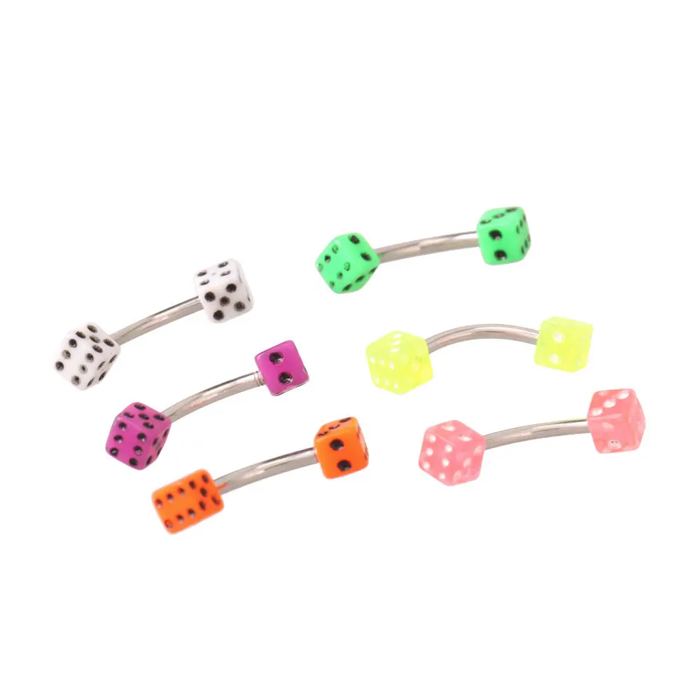 Dice Curved Barbells Eyebrow Ring Body Jewelry(Random) | Украшения и аксессуары