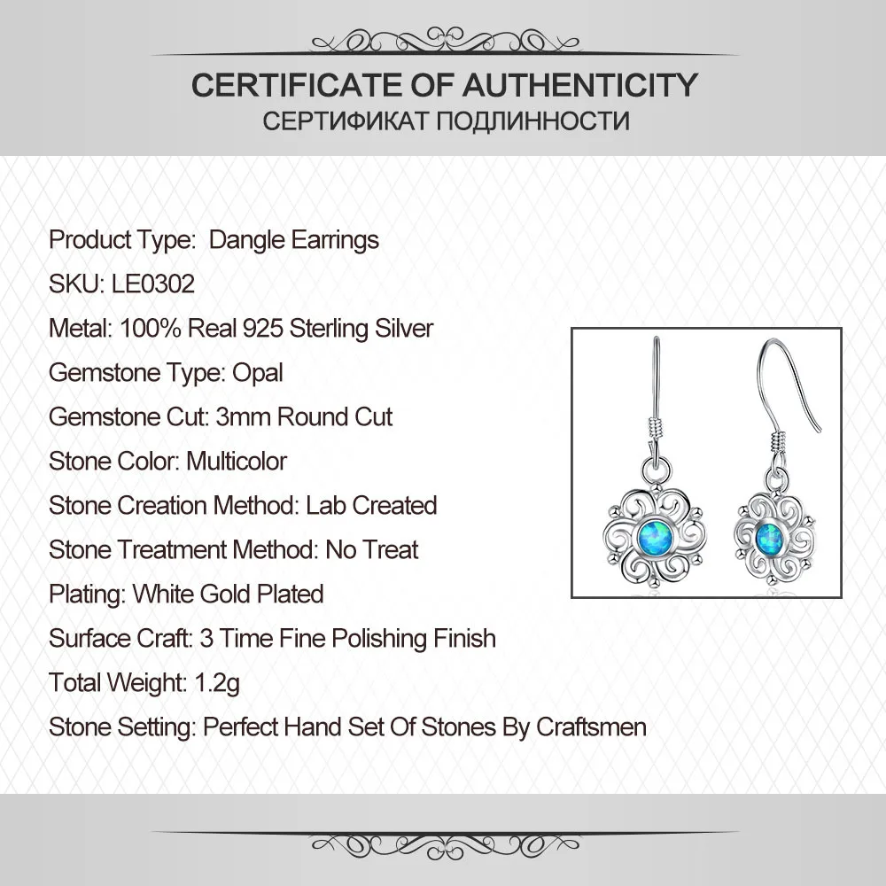 Женские серьги подвески из серебра с голубым огненным опалом|earrings for|earrings for