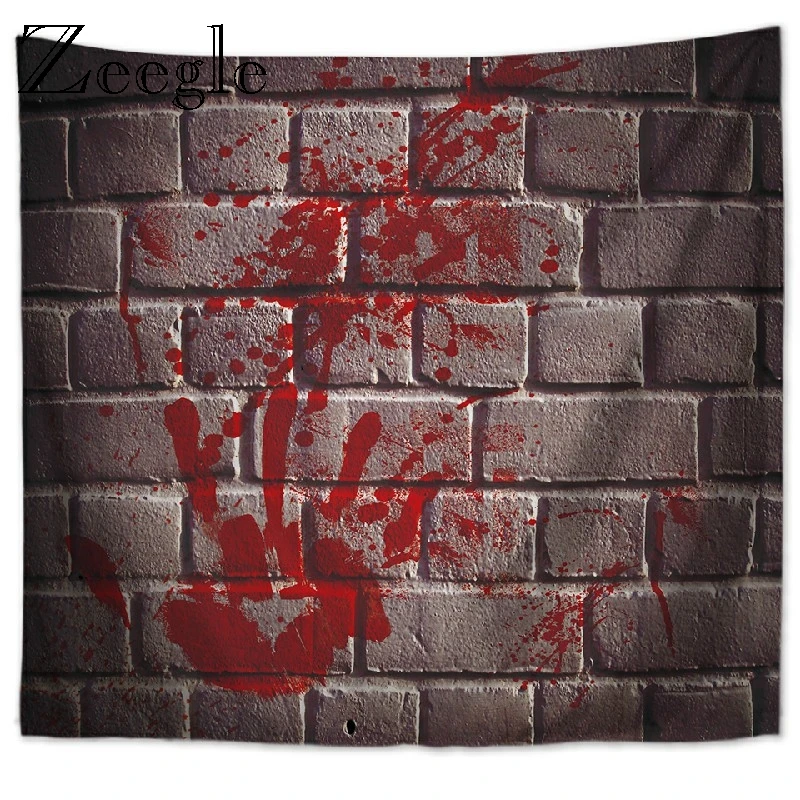 Zeegle Хэллоуин ужасный узор настенный гобелен полиэстер печатная стена 11111111111