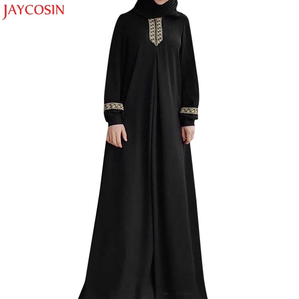JAYCOSIN женское Макси платье из полиэстера с принтом абайя джилбаба повседневное