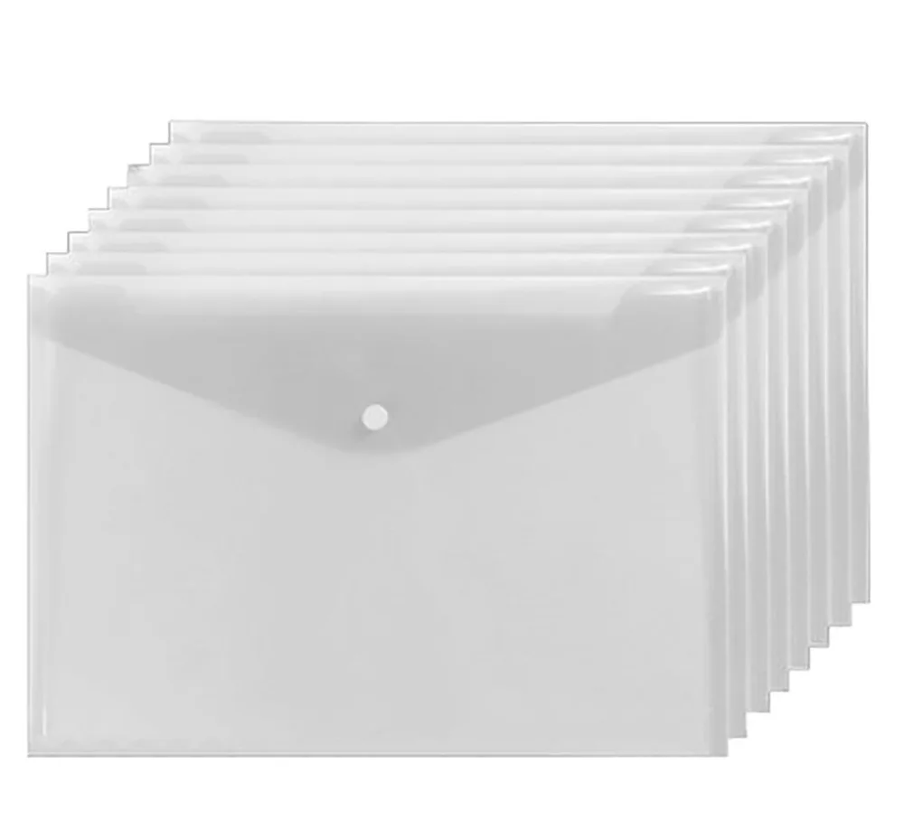 12 шт. прозрачные водостойкие держатели для файлов XRHYY конверты с кнопками