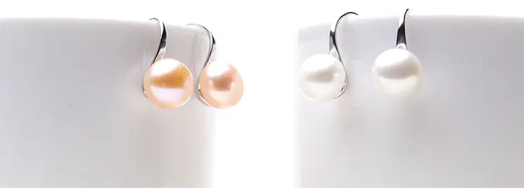 Серьги с пресноводной жемчужиной из натурального белого и розового цветов