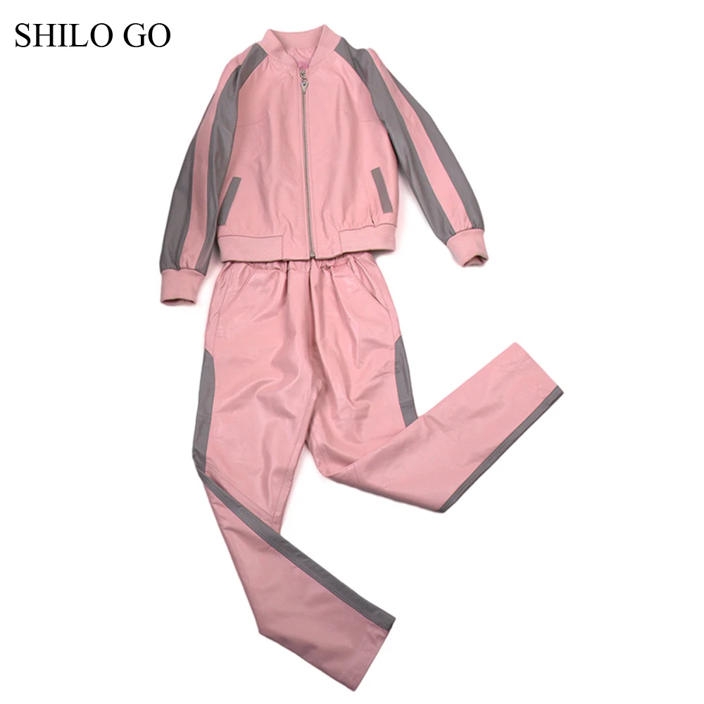 Женский кожаный костюм SHILO GO Осенний Модный комплект из натуральной овечьей кожи