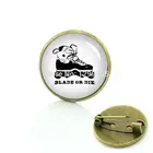 Изысканный винтажный значок из настоящего стекла с лезвием для скейта металлический значок с мультяшным рисунком Новый Элегантный дизайнерский ролик для экстремальных фотографий 1048