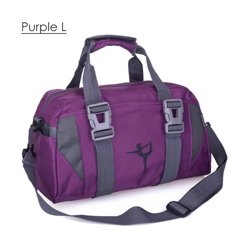 Purple L Женские Водонепроницаемые нейлоновые дорожные сумки для переноски багажа, сумки через плечо, большие дорожные сумки, Тканевая обувь, большая ручная сумка XA632WB - Цвет: Purple L