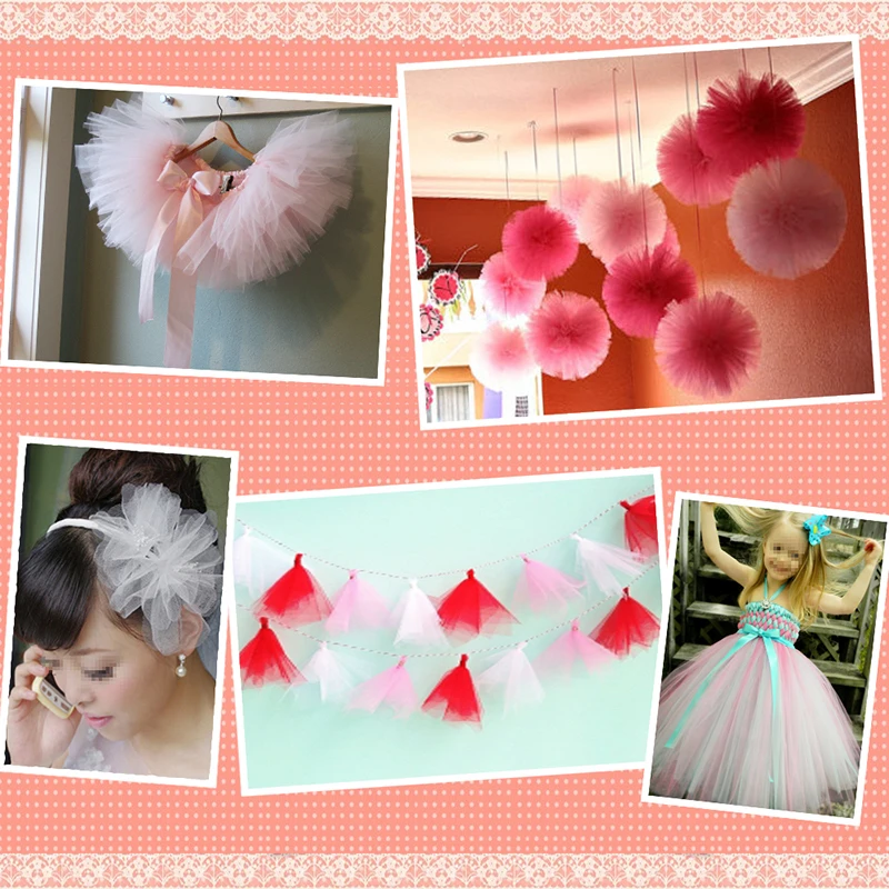 Розовый скрученный Тюль 25 ярдов 15 см органза DIY юбка пачка для девочек фуршетные