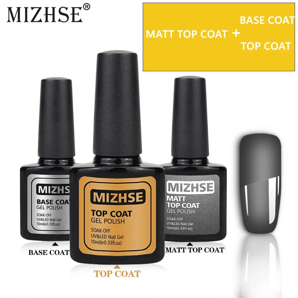 Топ для ногтей MIZHSE 10 мл Базовое покрытие матовый лак Esmalte Перманентный УФ