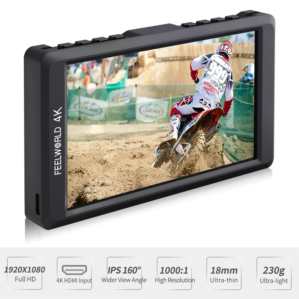 Feelworld F550 на камеру Мини монитор 5 дюймов 4K HDMI вход выход IPS Full HD 1920x1080 для