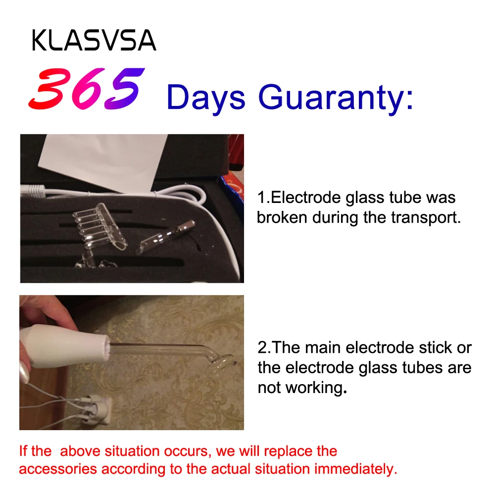 KLASVSA Дарсонваль высокочастотный палочка массажер для лица Хромотерапия электрод