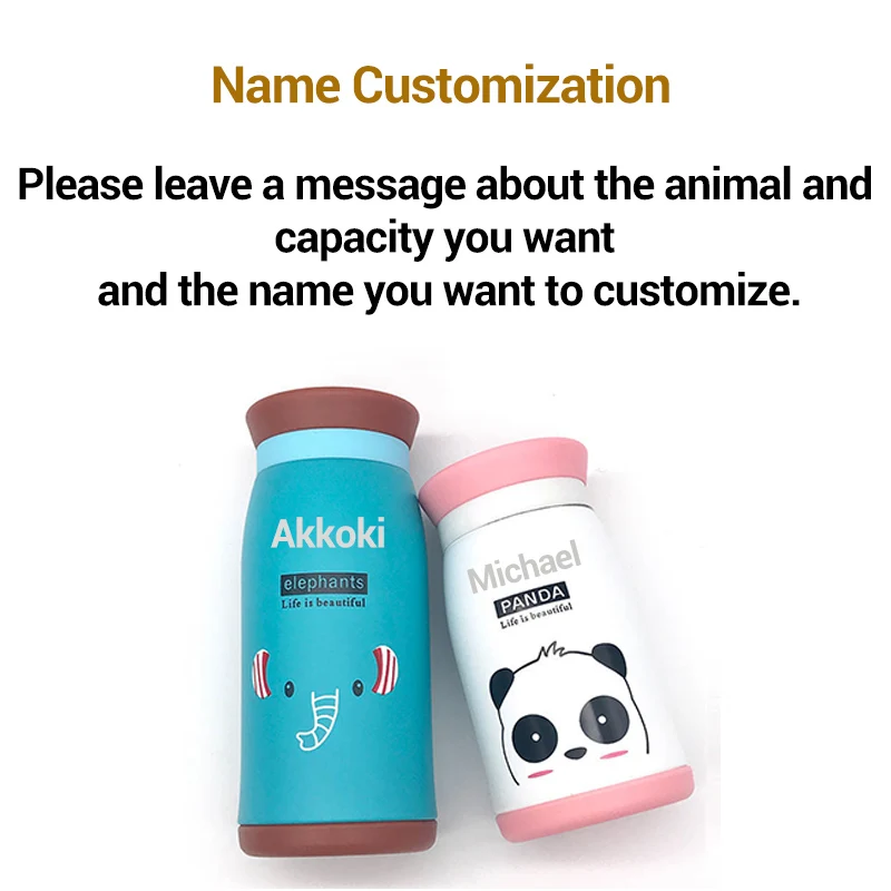 Name customization Имя изготовления на заказ для детей подарок мультфильм бутылка-термос для Бутылки для воды Нержавеющая сталь вакуумной изоляцией из нержавеющей стали и отдыха на природе, фляга - Цвет: Name customization