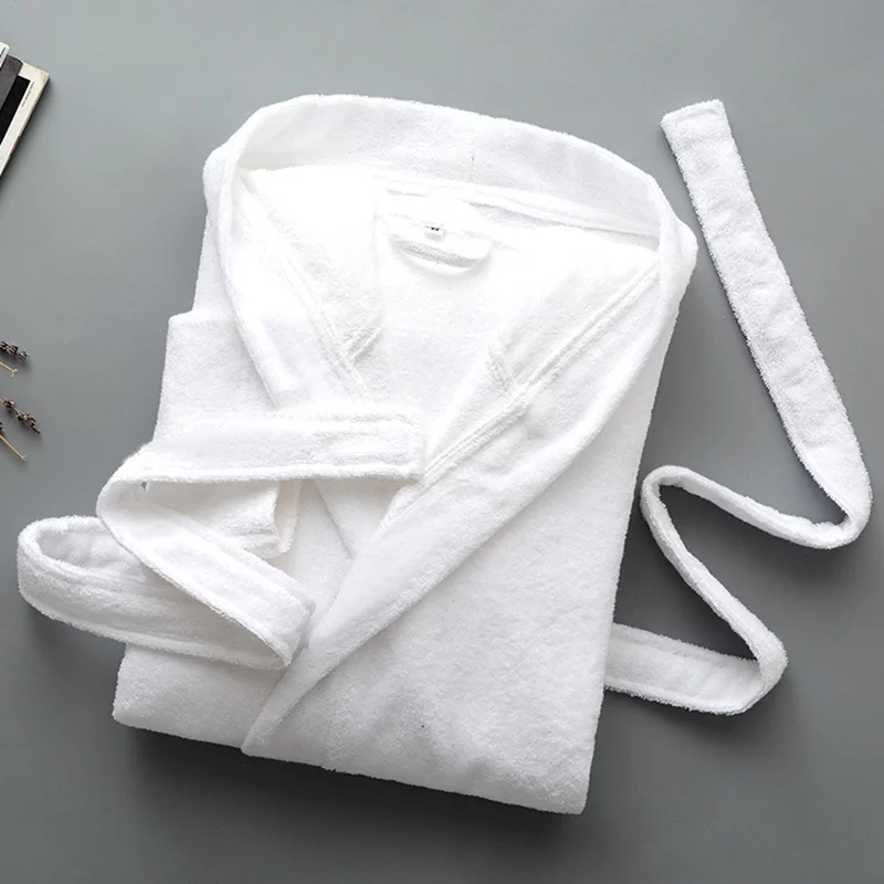 Winter Bathrobe Men With Hood Women Hooded Nightgown Home Clothes Warm Bath Robes Dressing Gowns Wedding Bridesmaid Robes White