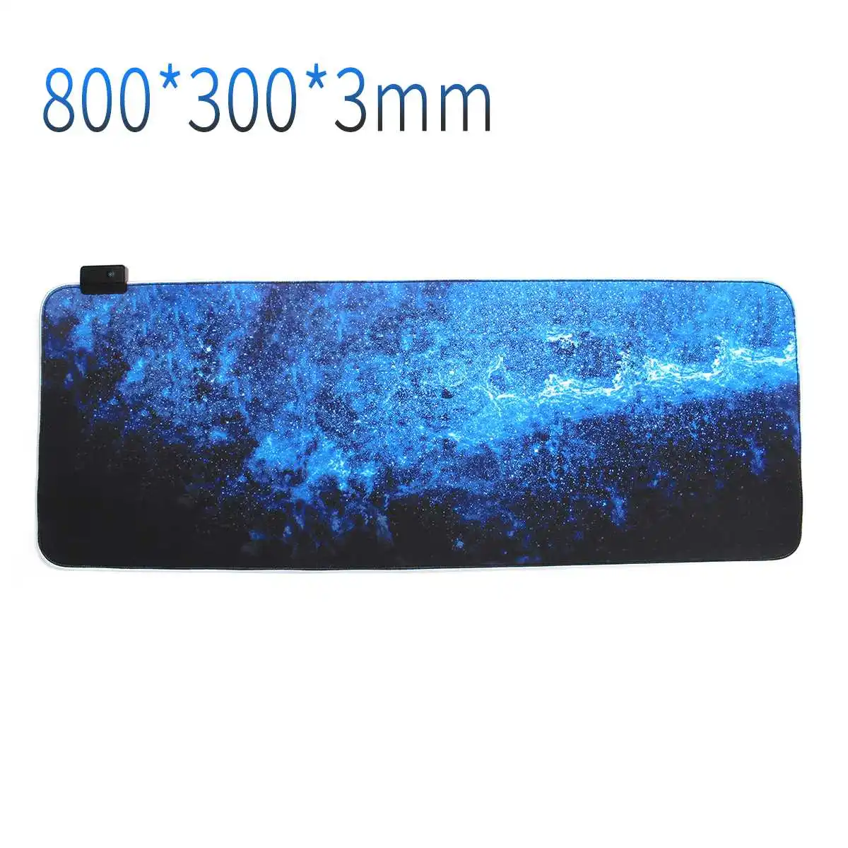 800x300x3mm Большой RGB светодиодный коврик для мыши 7 цветов USB Проводное освещение игровой геймер нескользящий цветной коврик для мыши для ноутбука компьютерный стол коврик мыши - Цвет: 800x300x3mm