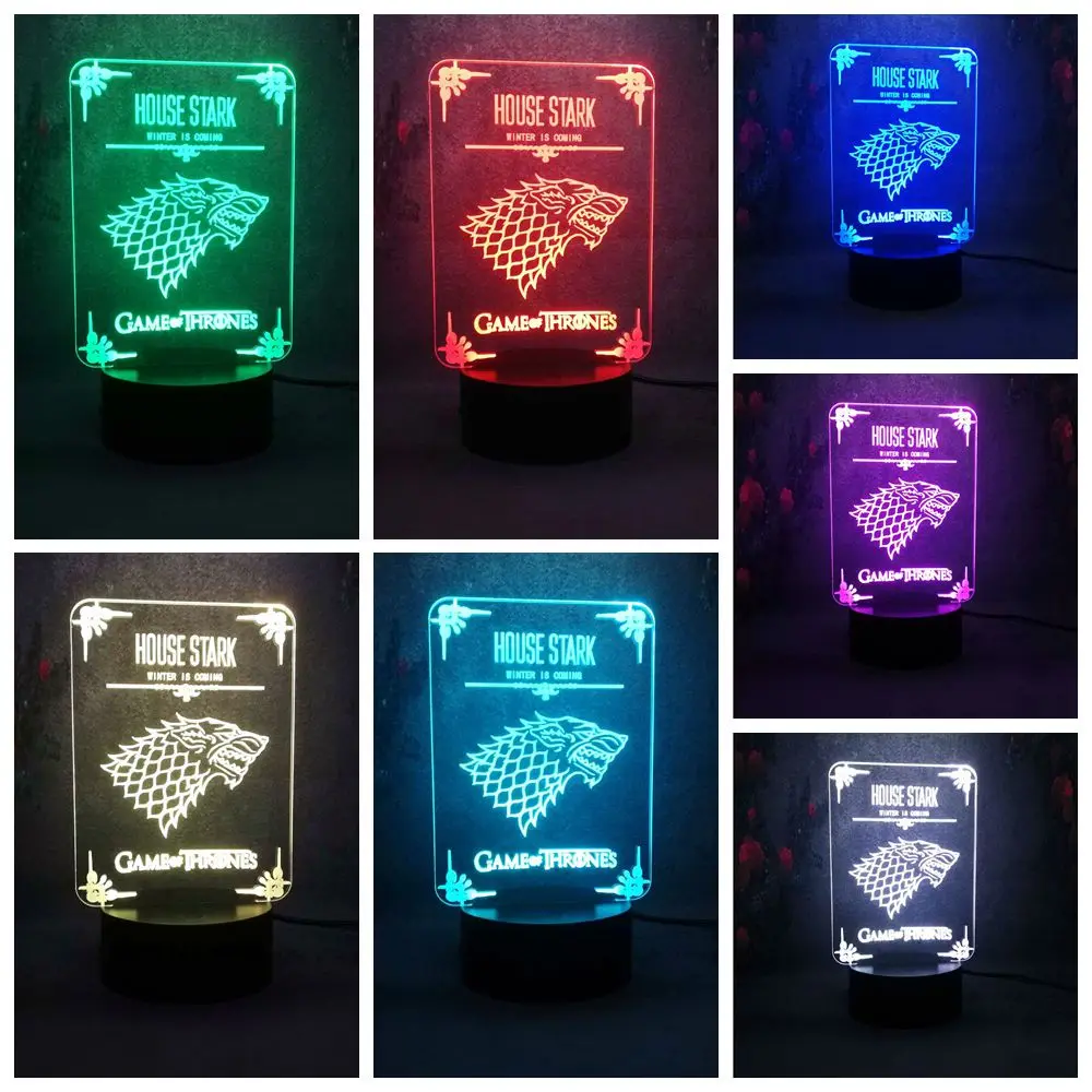 Горячая Игра престолов из фильма Белый Волк мультфильм 3D RGB Зарядка Настольная
