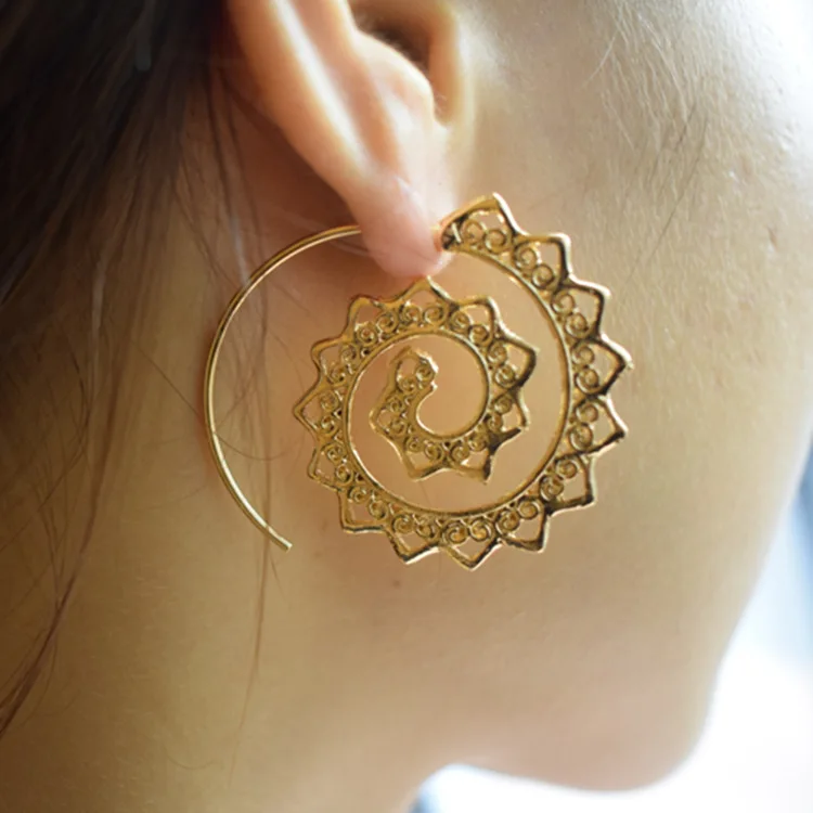 Серьги кольца HOCOLE в этническом стиле женские ювелирные украшения для вечерние