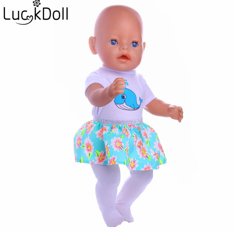 LUCKDOLL высокое качество Qute HandmadeT платье рубашка трусики костюм Одежда для куклы 43