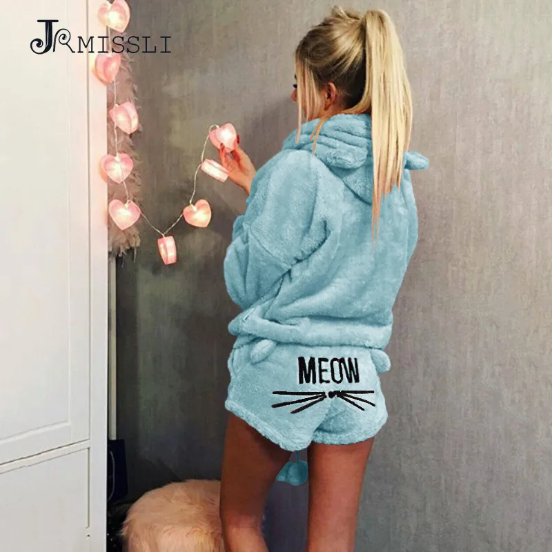 Женский пижамный комплект JRMISSLI коллекция осень зима 2018 фланелевая теплая Пижама