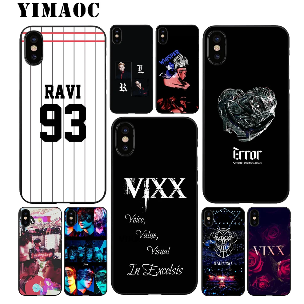 YIMAOC VIXX K поп-полосы Мягкий ТПУ Черный силиконовый чехол для iPhone X или 10 8 7 6 6S Plus 5 5S SE