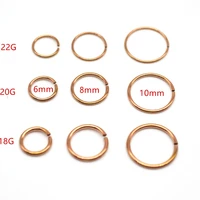 rose gold hoop nose ring fake ear clip 22g 20g 18 gauge 8mm popular body piercing jewelry wholesale 316l stainless steel