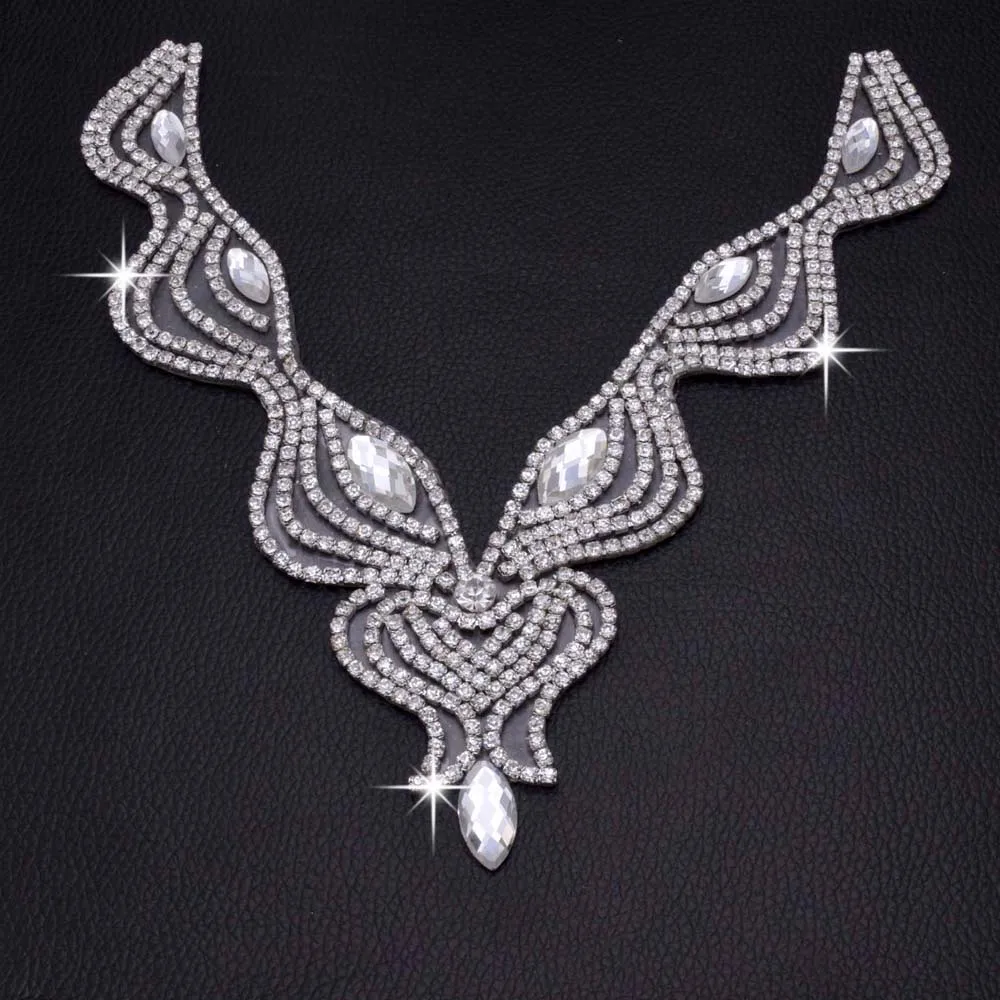 2 шт. вечернее платье с розами ткань свадебные воротники стразы аппликация