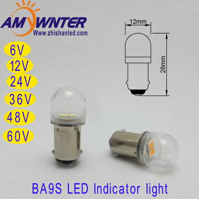 

60V New Arrival T4W LED Indicator Light BA9S E10 Led Bulbs 12V White Car 6V LED 2835 SMD Light Sourse 24V 48V H6W H21W AMYWNTER