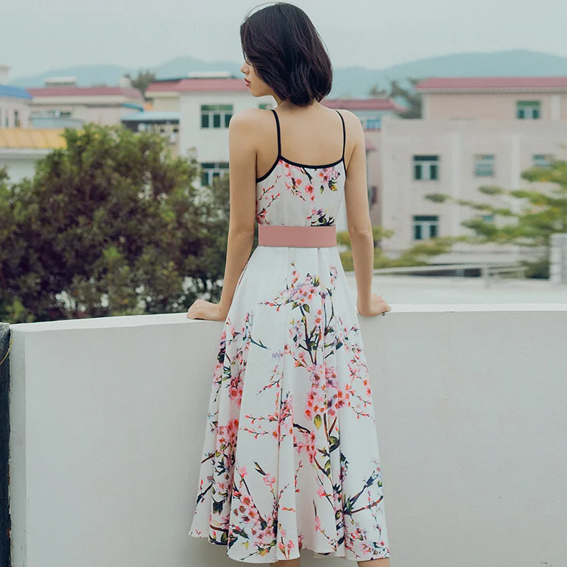 VERRAGEE Ретро Винтаж рукавов дизайнер Платье с цветочным рисунком Женская летняя