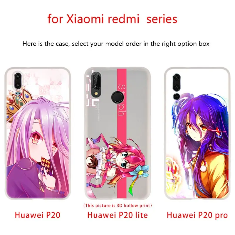 Чехлы для телефонов с Аниме dakimakura no game life чехлы Huawei P40 P30 P20 Pro P10 P9 Lite p30lite p40lite P samrt Z