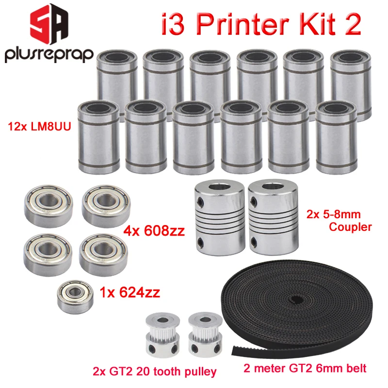 3D принтер Reprap I3 Комплект для перемещения GT2 Ременный шкив 608zz 624zz Подшипник